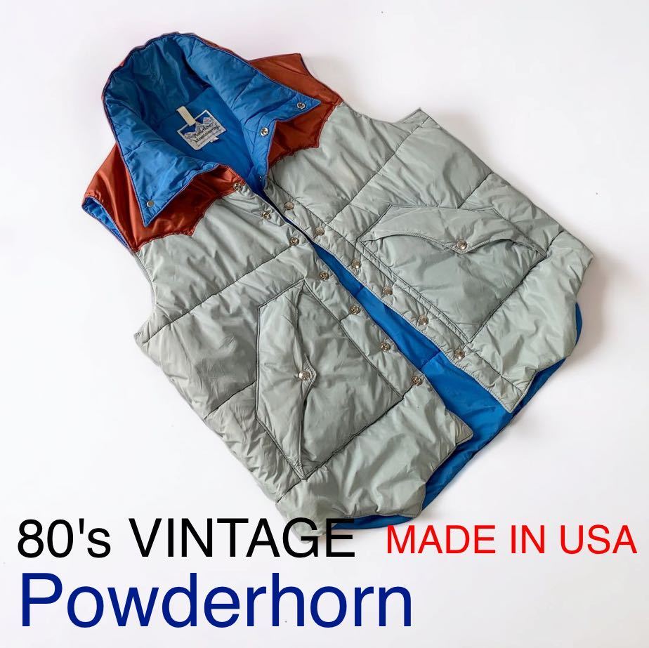 80's VINTAGE USA製 Powderhorn Mountaineering 中綿 ベスト パウダー