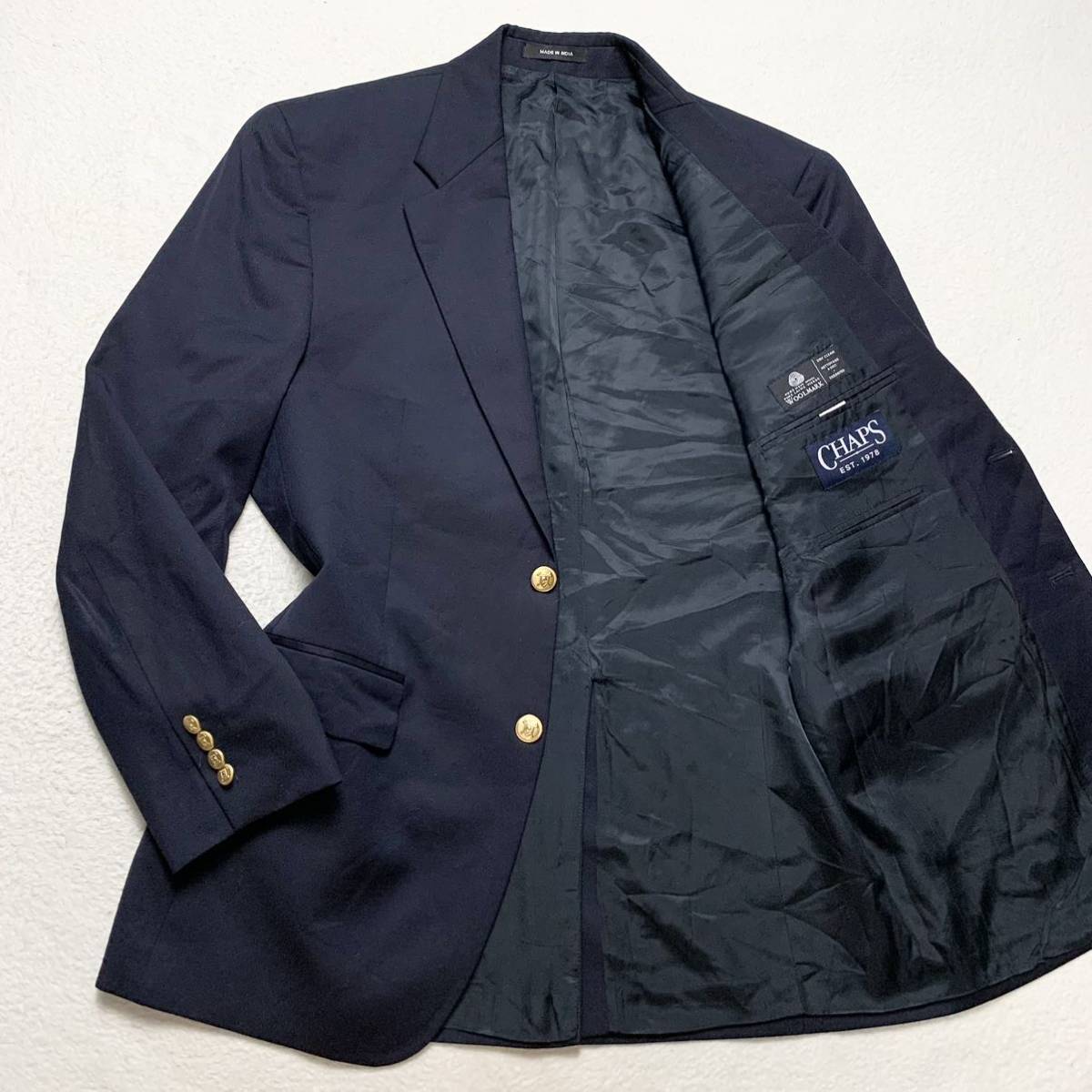 希少XL ラルフローレン【圧巻の金ボタン】CHAPS Ralph Lauren 
