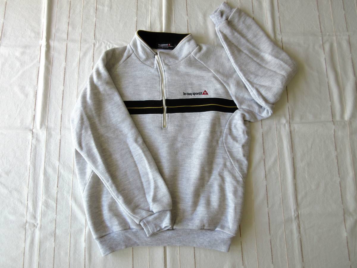 le coq sportif GOLF COLLECTION ルコック 長袖ハーフジップトレーナー QG4615 ゴルフ 裏起毛 メンズLサイズ グレー デサント ジャケット