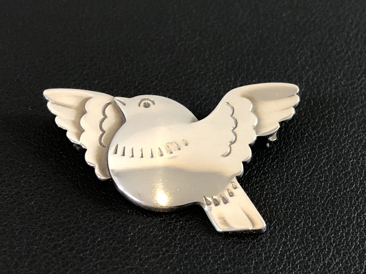 美品□Georg Jensen ジョージジェンセン SV925 320 鳥モチーフ ハト