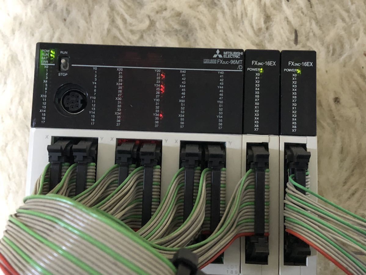 MITSUBISHI PLC MELSEC FX3UC-96MT/D FX2NC-16MT×2台 端子ターミナル付き セット 三菱電機(電材 ...