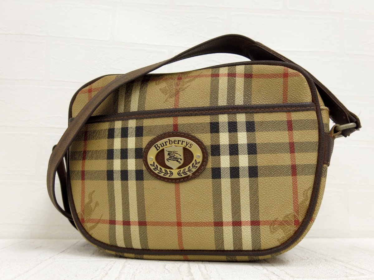 ◇美品◇BURBERRY バーバリー◇ノバチェック◇PVC カーフ レザー 本革 