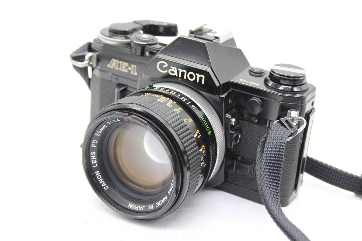 整備済 完動 Canon AE-1 50mm F1.4 SSC AE OK 返品保証】 キャノン Canon AE-1 ブラック FD 50mm F1.4 S.S.C. ボディ