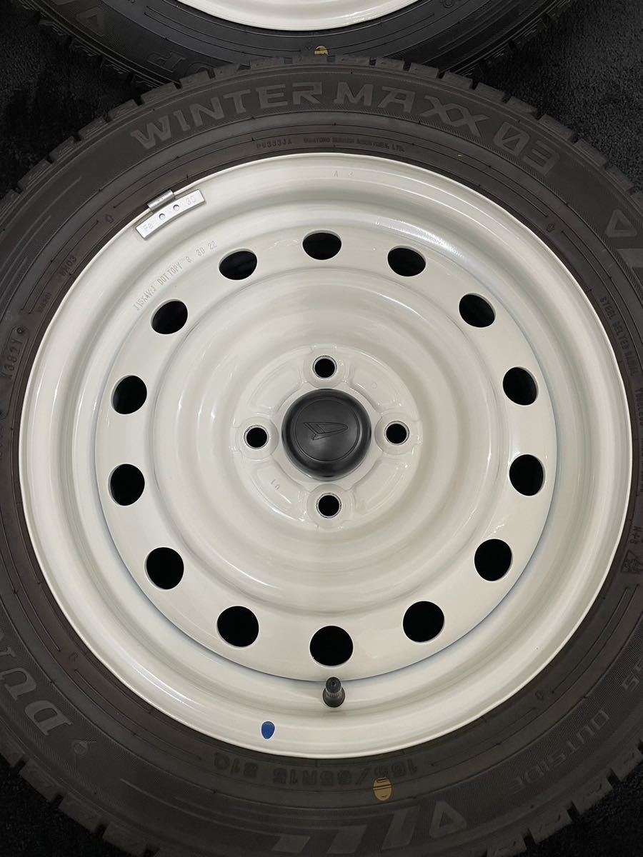 安い,セール 165/65R15 DUNLOP/WM03 21年製 ダイハツ タフト ホワイトパック 純正 スチール 15インチ 4.5J+45 100 4H スタッドレス 4本 (5-B424)