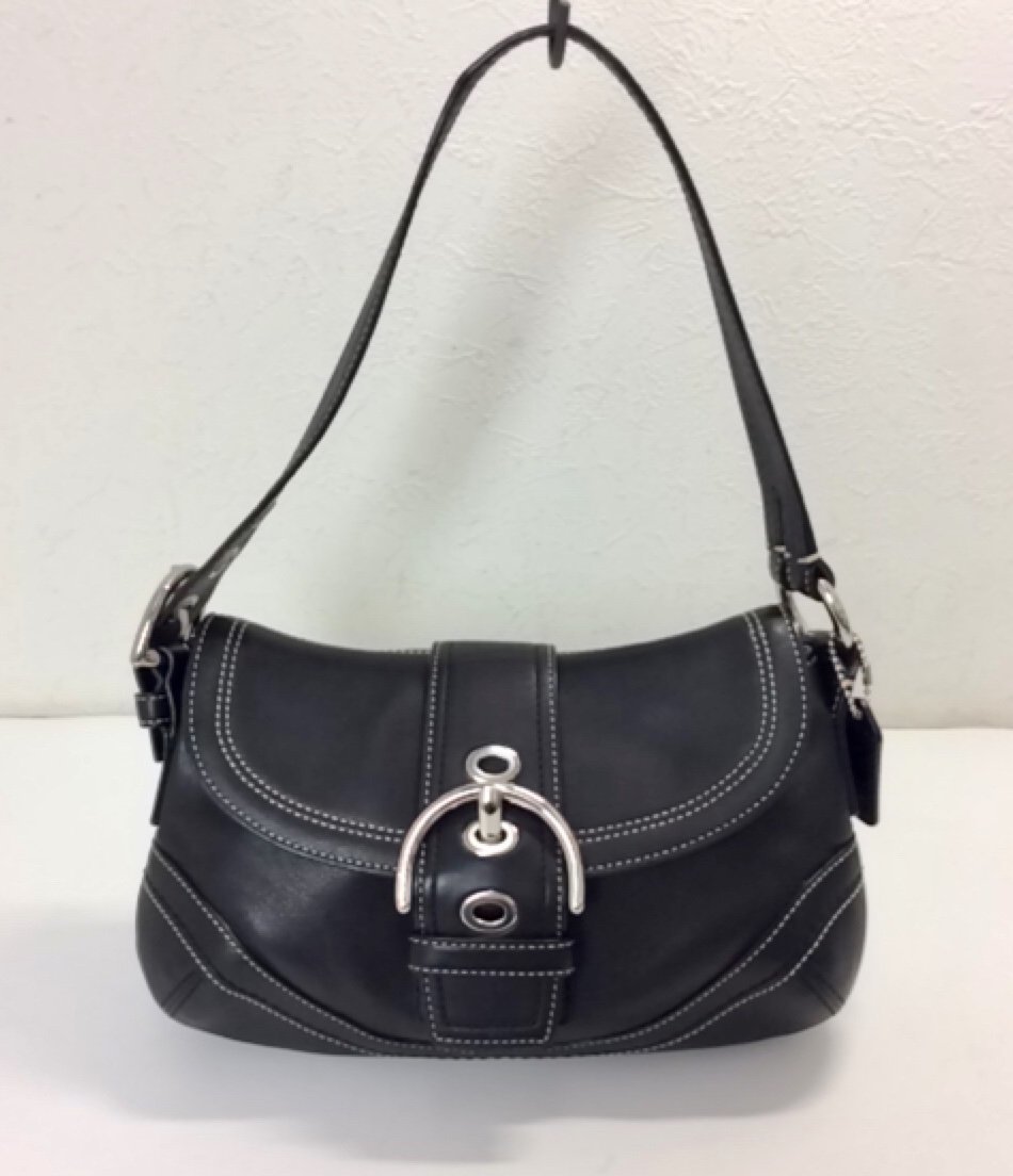 【美品】COACH コーチ ショルダーバッグ F10909 レザー セミショルダー 肩掛け ワンショルダーバッグ ブラック　 K1002