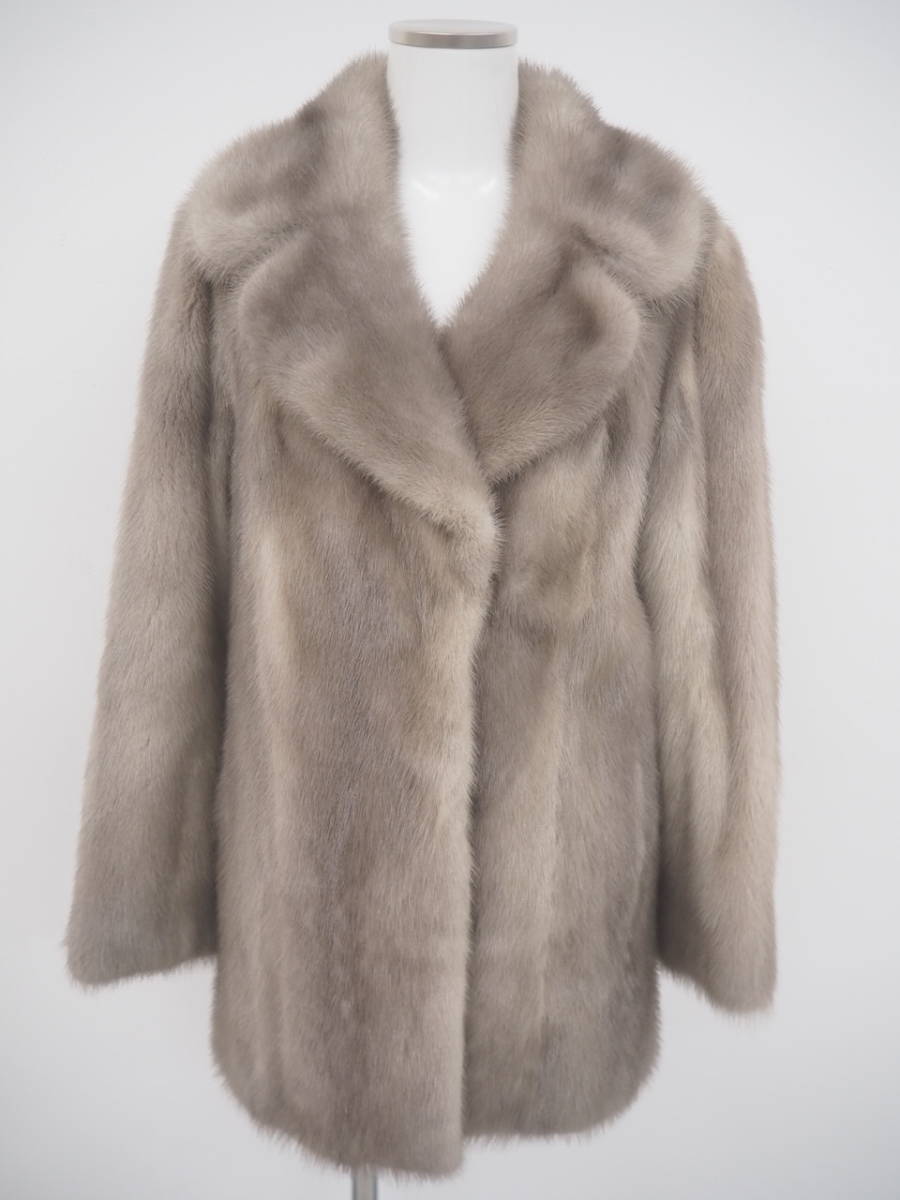 ■サファイアミンク■ハーフコート■着丈68㎝■MOON BAT■