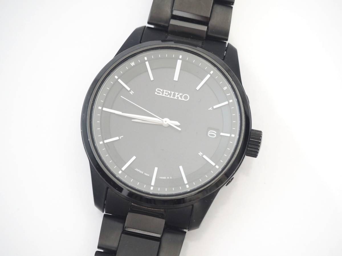 11） 美品 セイコーセレクション SBTM257 電波 オールブラック 【公式 