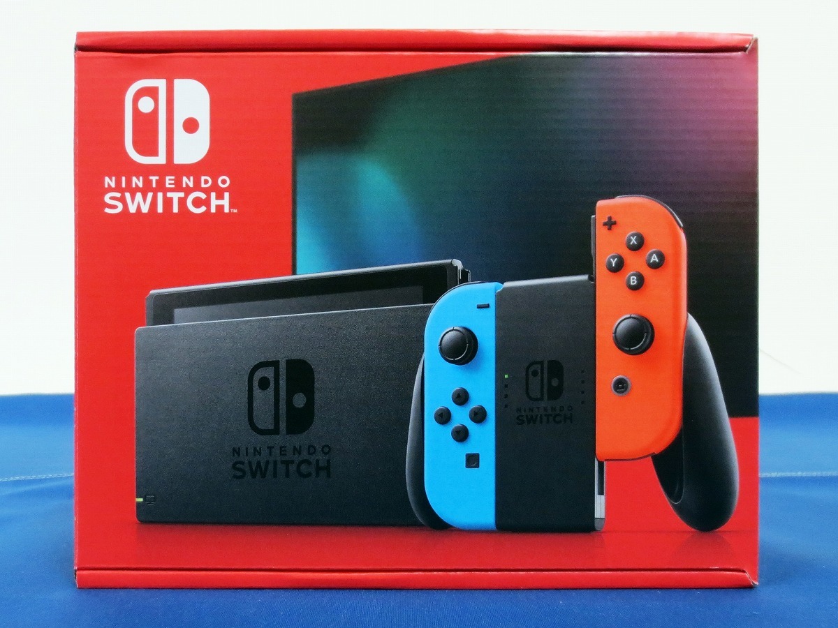 スイッチ　Switch 本体　バッテリー強化版　ゲーム　ブラック　ネオン　箱付き 1円～☆未使用☆Nintendo Switch本体≪5≫ バッテリー長持続モデル
