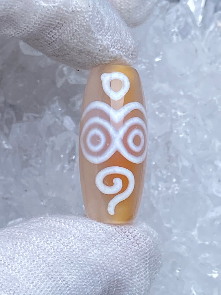 即決 1129a375 新入荷★【チベット老玉髄天珠】★ 25.2x11mm（新品）