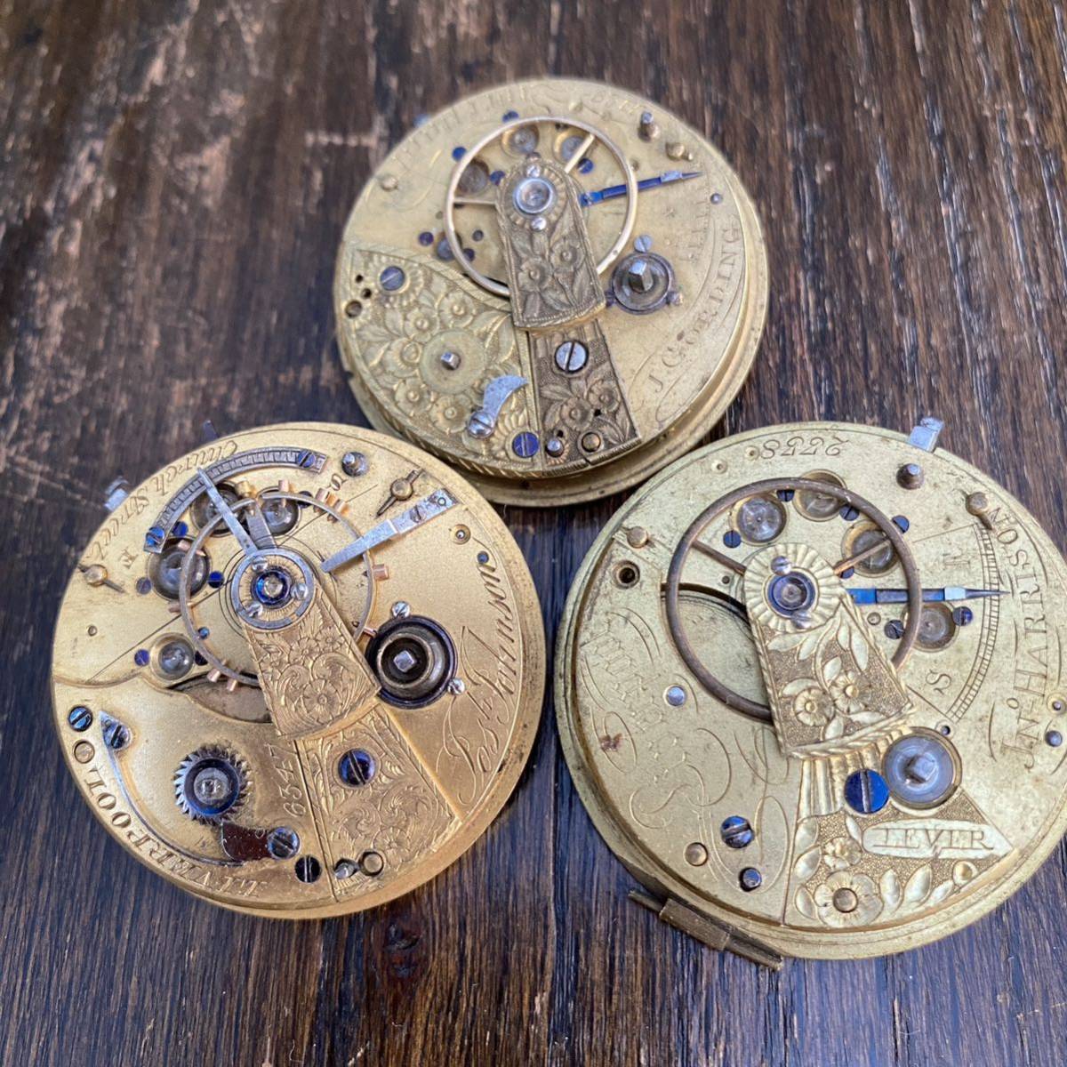 リヴァプールジュエル！ ① 英国製 懐中時計ムーブメント 3点まとめて
