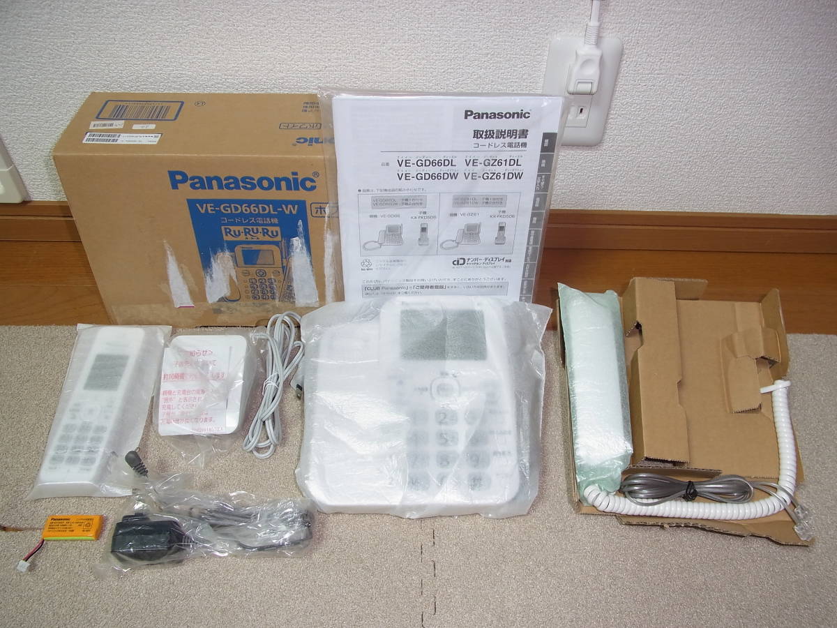 美品 Panasonic VE-GD66DL コードレス電話機 VE-GD66/KX-FKD506 RU・RU 