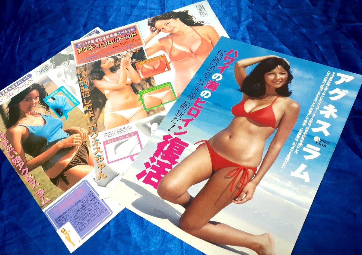 ◎06【 アグネス・ラム 】切り抜き 6P 当時水着グラビア貴重広告雑誌