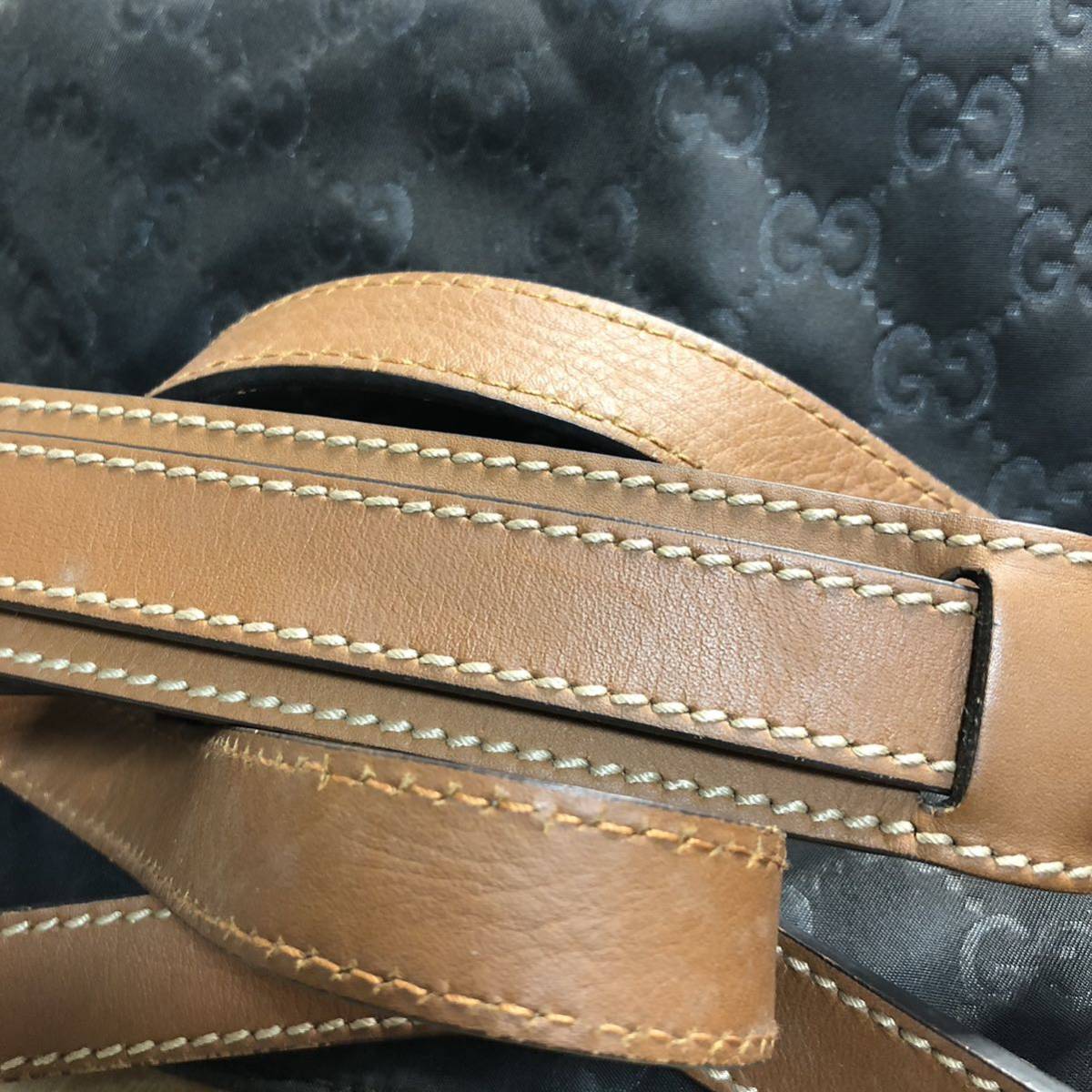 希少✨ GUCCI グッチ ショルダーバッグ 斜め掛け GG シマ ブラウン系