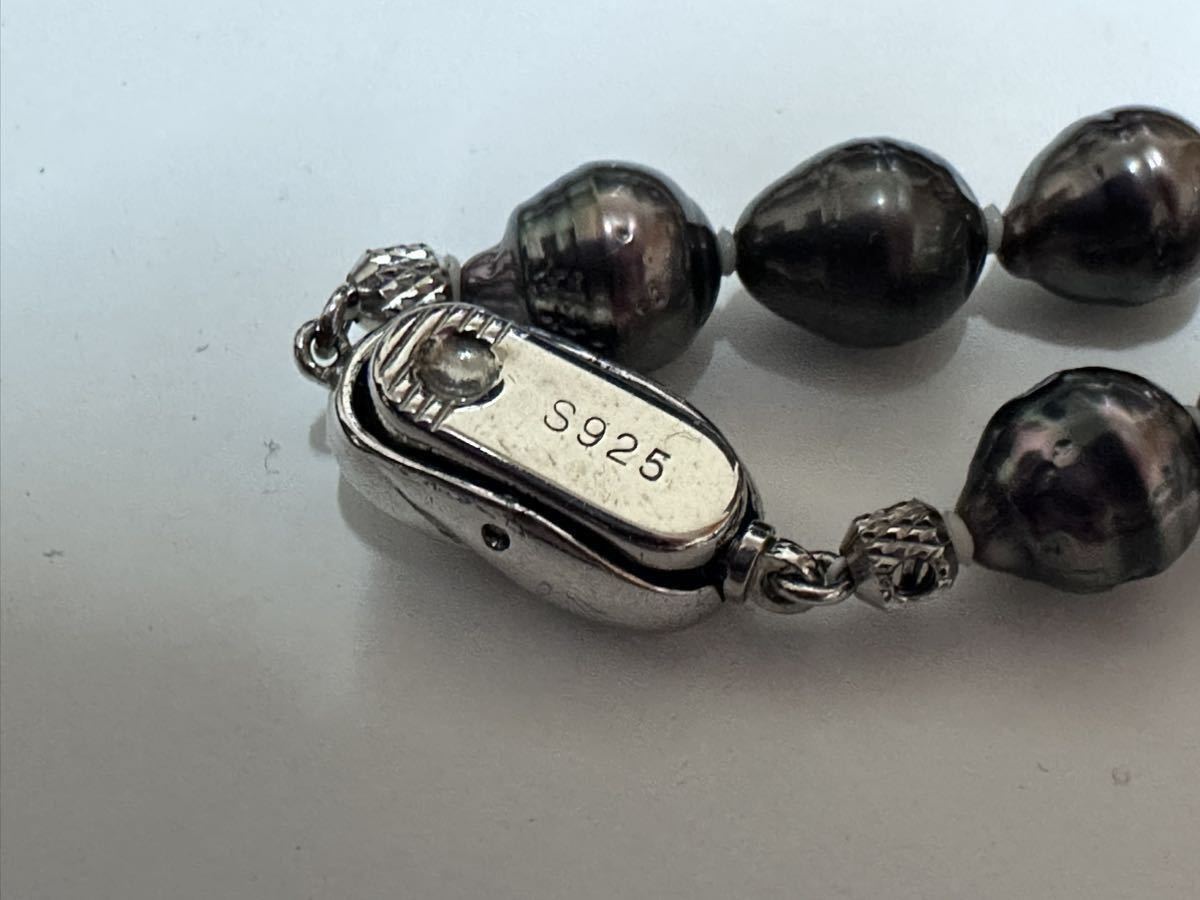 黒蝶真珠 ネックレス SILVER925 南洋真珠 パールネックレス シルバー 
