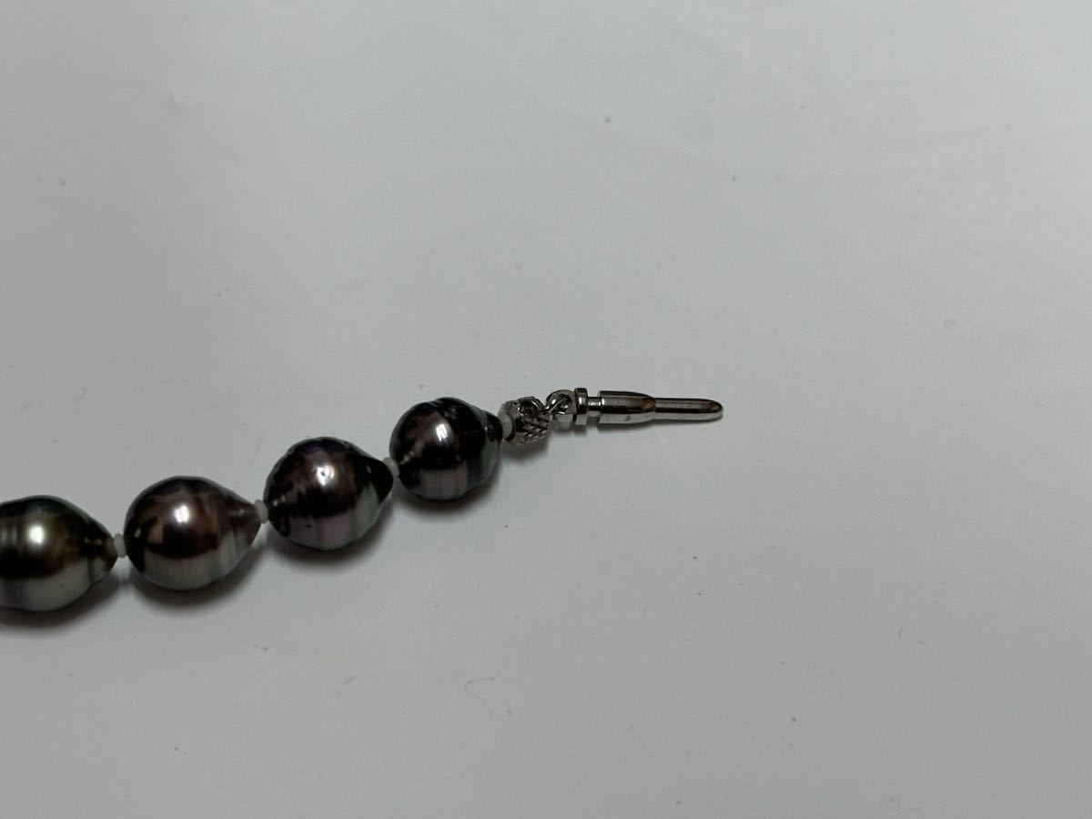 黒蝶真珠 ネックレス SILVER925 南洋真珠 パールネックレス シルバー 