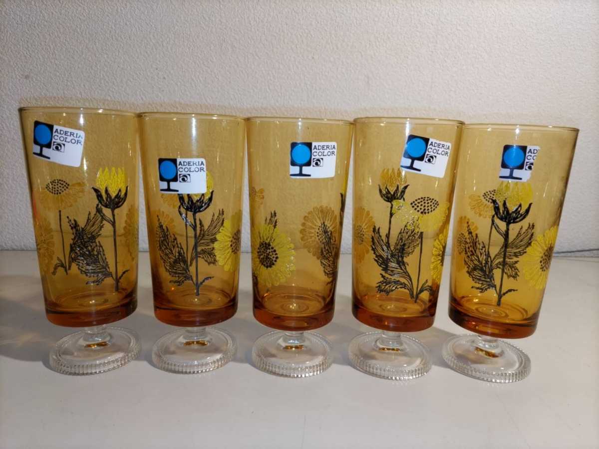 限定セール，定番 花柄 昭和レトロ アデリア カラー(タンブラーグラス)｜売買されたオークション情報、yahooの商品情報をアーカイブ公開 - オークファン タンブラーグラス