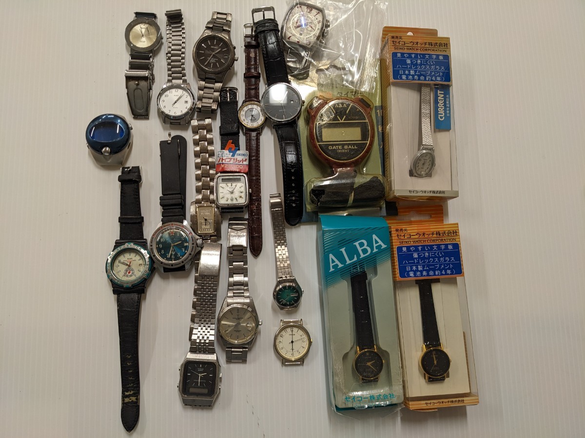 セイコー・アルバ・ベガ・電波ソーラー他 閉店時計店のジャンク品 ALBA 