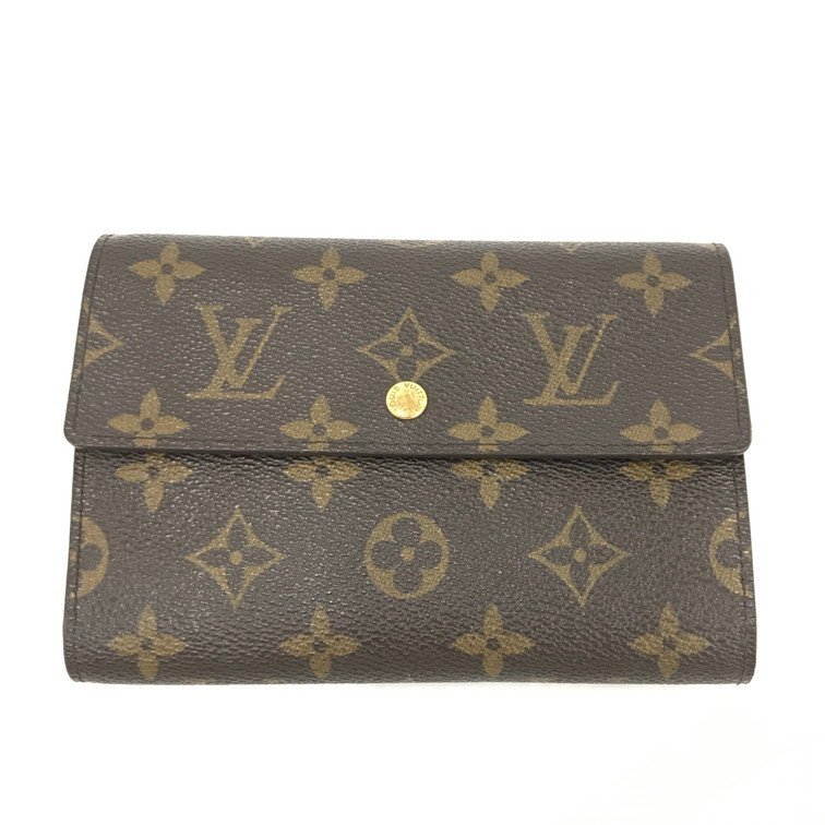 LOUIS VUITTON ルイヴィトン モノグラム ポルトトレゾー・エテュイ パピエ M61202/MB0072 3つ折り財布【BJAH6023】