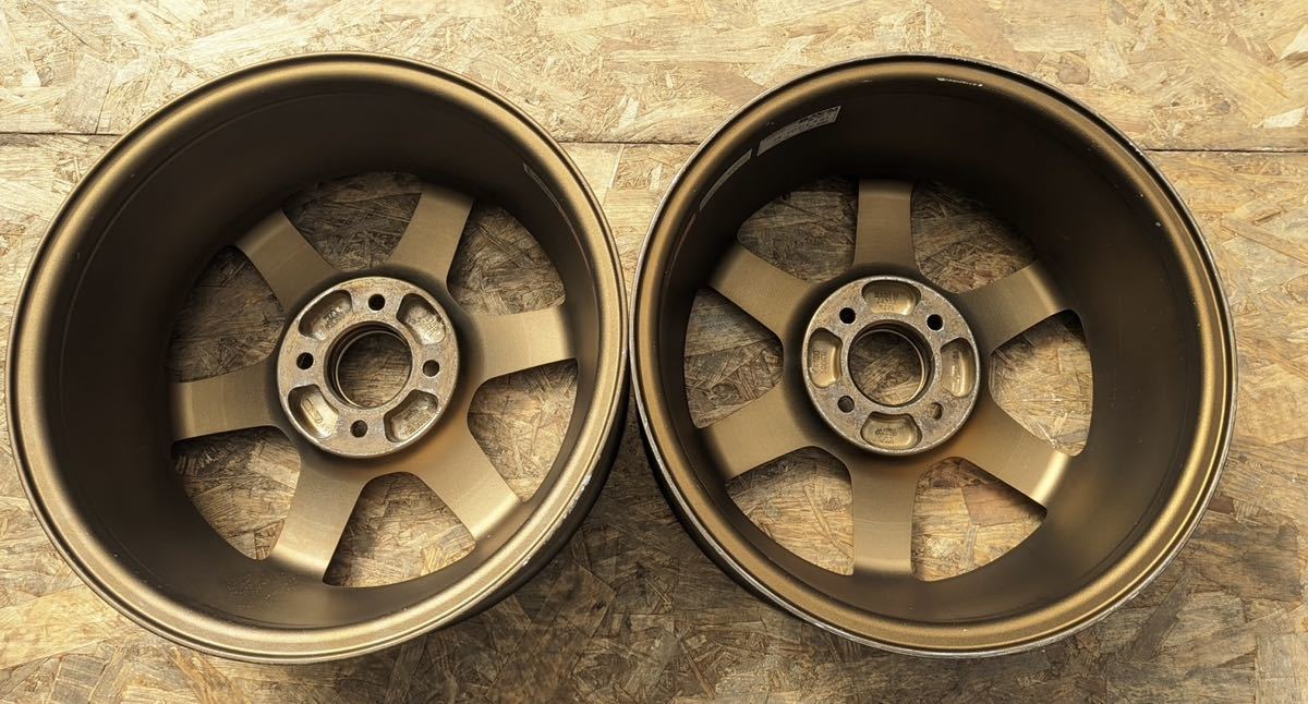 【希少！】RAYS TE37 社外 15インチアルミホイール2本SET 7.5J+43 4H 4穴100 軽量 鍛造 ロードスター シビック