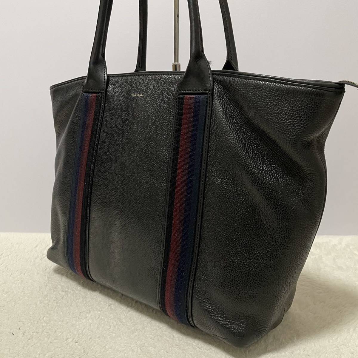 良品『ポールスミス Paul Smith』レザートートバッグ マルチストライプ