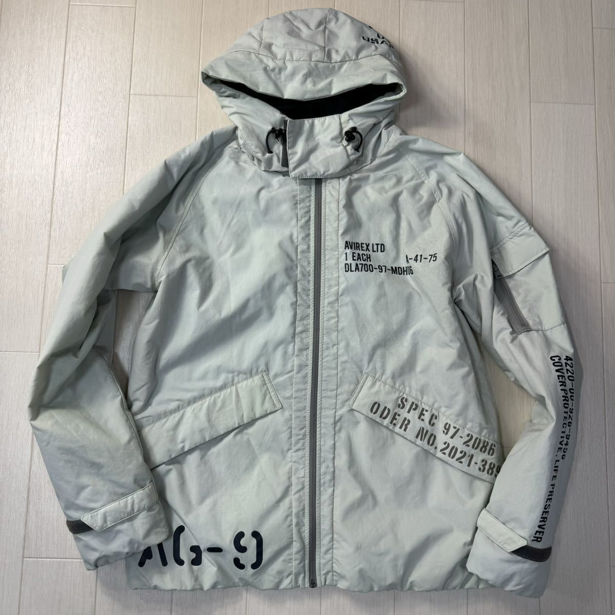 希少デザイン/2XL☆アヴィレックス/AVIREX ロゴプリント 中綿 
