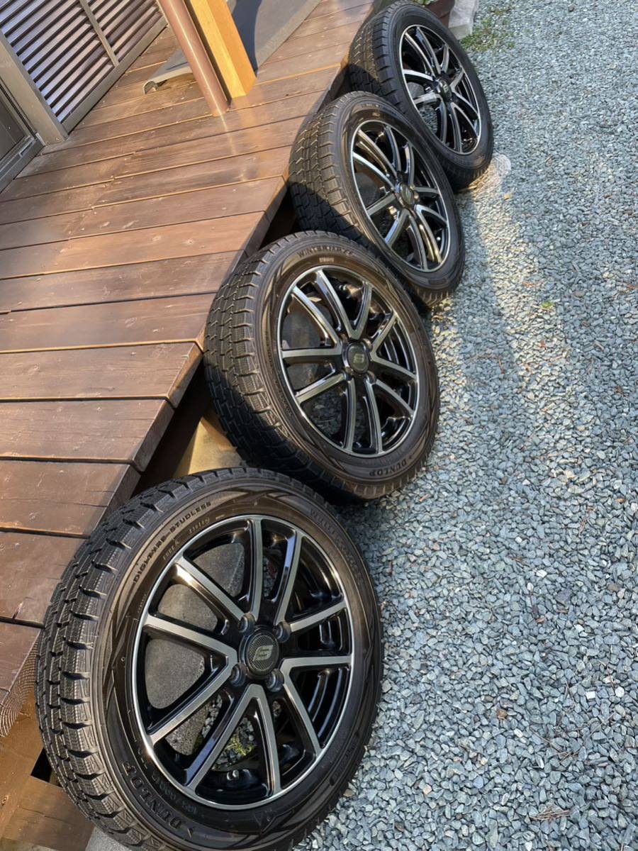 【美品】スズキ　ハスラー用　ダンロップスタッドレス+社外アルミ165/60R15　4本セット