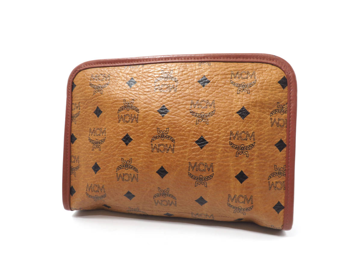MCM ヴィンテージ トートバッグ ヴィセトス柄 キャメル 大容量 レザー 12472 美品 MCM エムシーエム ヴィセトス柄 レザー クラッチバッグ