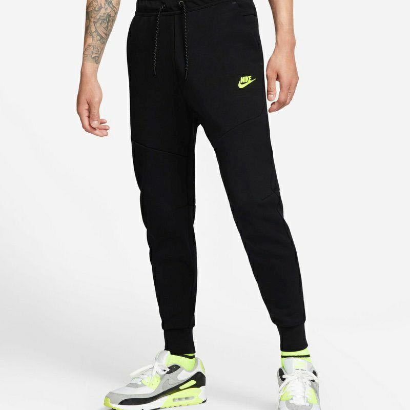 NIKE ナイキ テックフリース ジョガーパンツ サイズS スウェット ブラック ボルト 蛍光 ライム