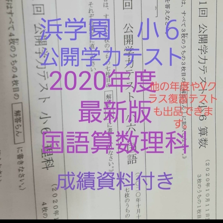 浜学園 小6 公開学力テスト 成績資料付き 最新版22年＆21年＆20年＆19