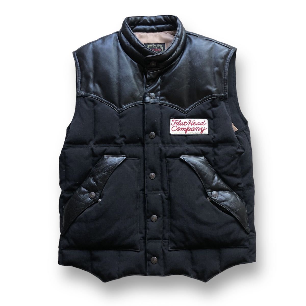 THE FLAT HEAD R.J.B ラムレザーヨーク ダウンベスト 40-◾SONIA