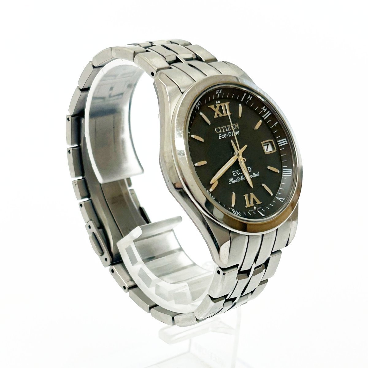 人気，人気セール 1円スタート CITIZEN シチズン H110-T009417 エクシード エコドライブ チタン グレー文字盤 電波ソーラー メンズ腕時計 ジャンク 205791(エクシード)｜売買されたオークション情報、yahooの商品情報 エクシード