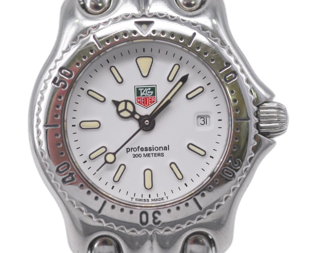 [美品] 稼働品【TAG Heuer】タグホイヤー プロフェッショナル 200m セルシリーズ S90.815 レディース ホワイト文字盤 動作OK 中古品