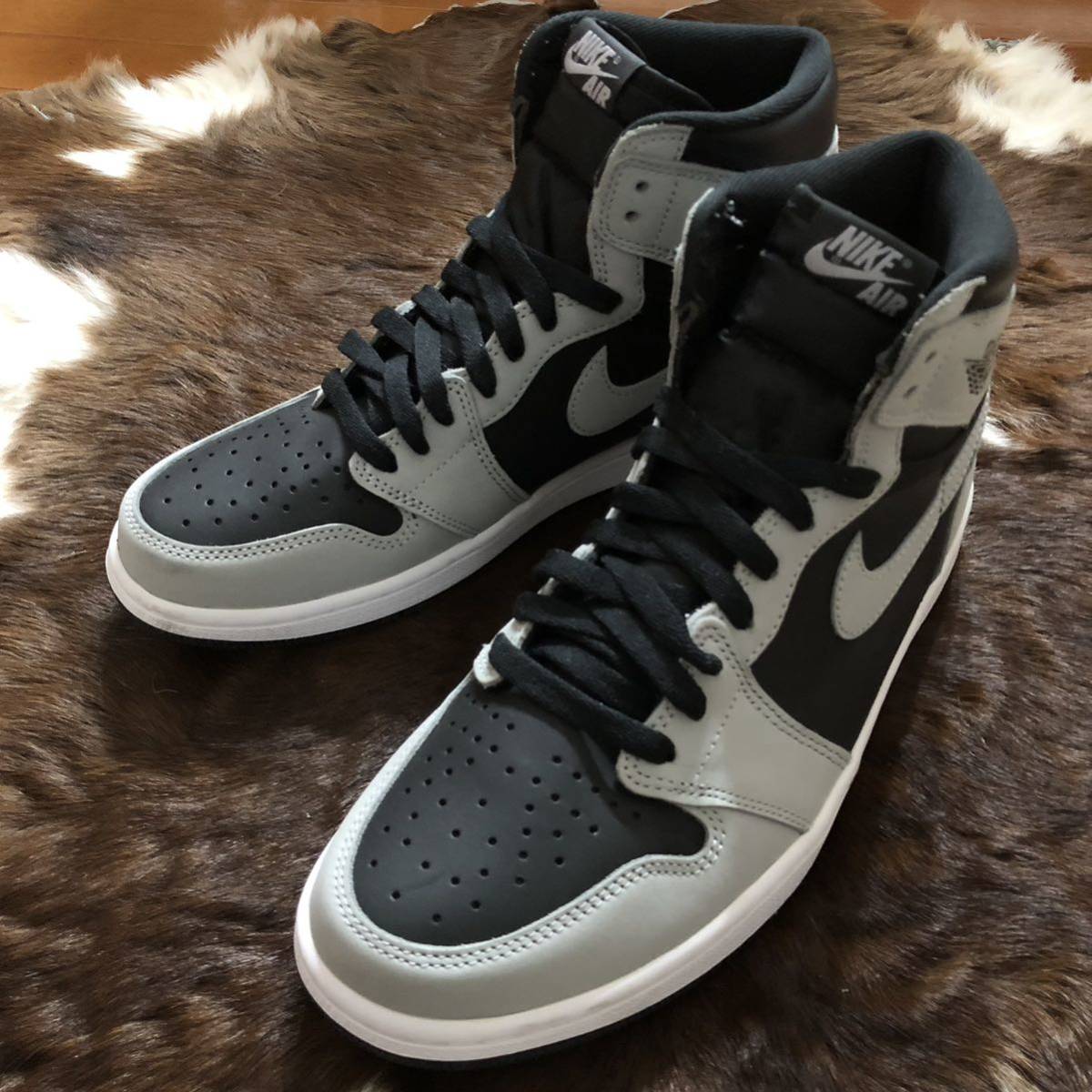 新品 AIR JORDAN 1 RETRO HIGH OG ナイキ エア ジョーダン 1 レトロ ハイ オリジナル シャドウ 2.0（サイズ9.5/27.5）灰白・555088-035