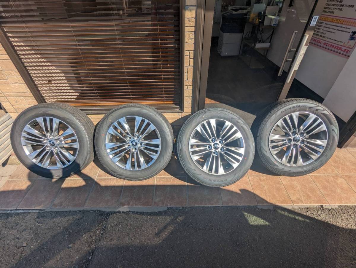 ★送料無料★新車外し ENKEI製40系アルファードZグレード純正18×7J　H5×PCD120　ET40 ハブ60　225/60R18　YOKOHAMA ADVAN　V03