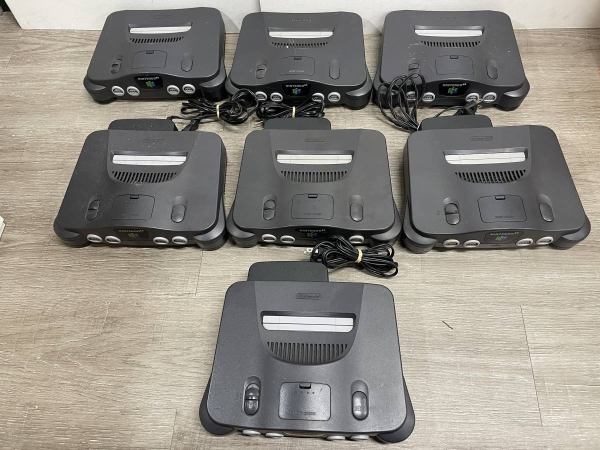 【ジャンク品】NINTENDO 64DD本体＋ソフト7本などセット ☆ N64 ☆ Nintendo64 本体 7台 まとめ売り 未チェック ジャンク 大量