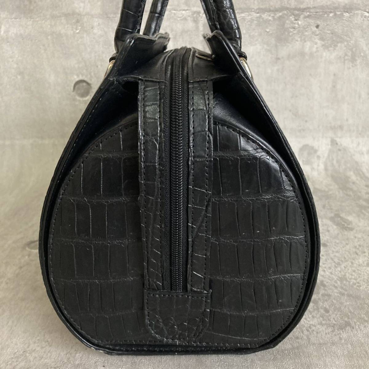 1円 クロコダイル ボストンバッグ ミニボストン genuine crocodile 