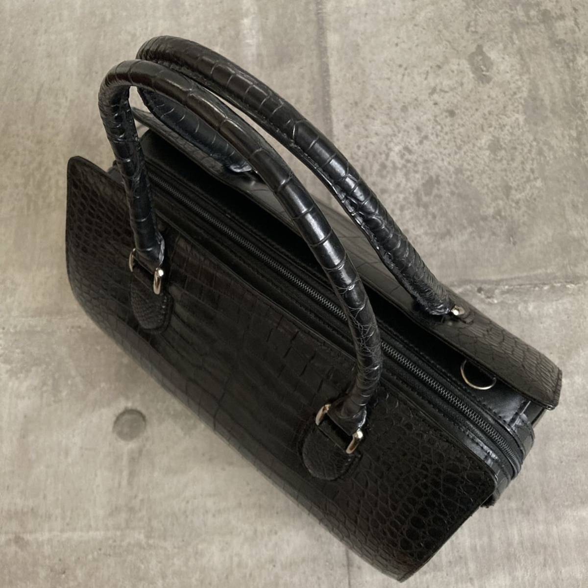 1円 クロコダイル ボストンバッグ ミニボストン genuine crocodile 