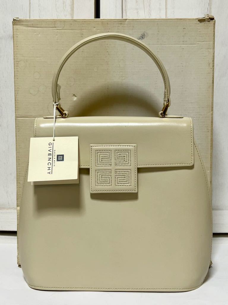 【新品/デッドストック品】GIVENCHY/ジバンシー　ハンドバッグ　白　ヴィンテージ品　お洒落　冠婚葬祭カバン
