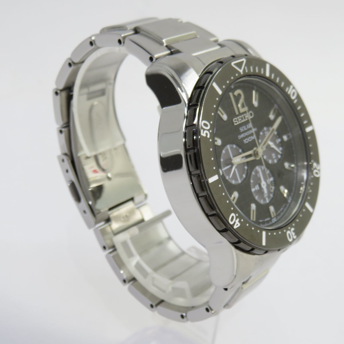 158 SEIKO セイコー V175-0CH0 ソーラークロノグラフ 腕時計 ※中古 