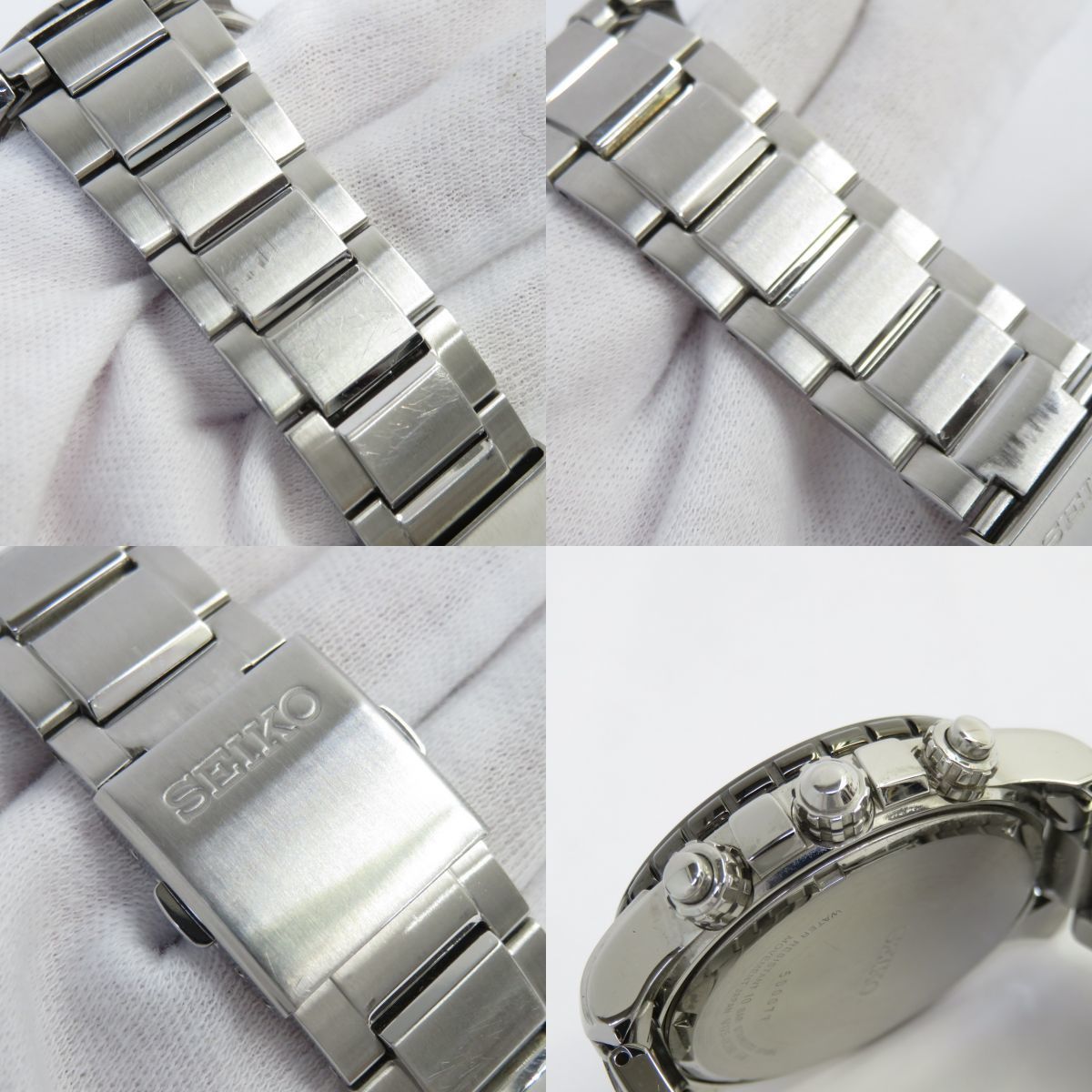 158 SEIKO セイコー V175-0CH0 ソーラークロノグラフ 腕時計 ※中古 