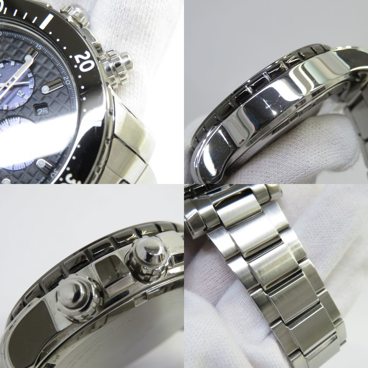 158 SEIKO セイコー V175-0CH0 ソーラークロノグラフ 腕時計 ※中古 