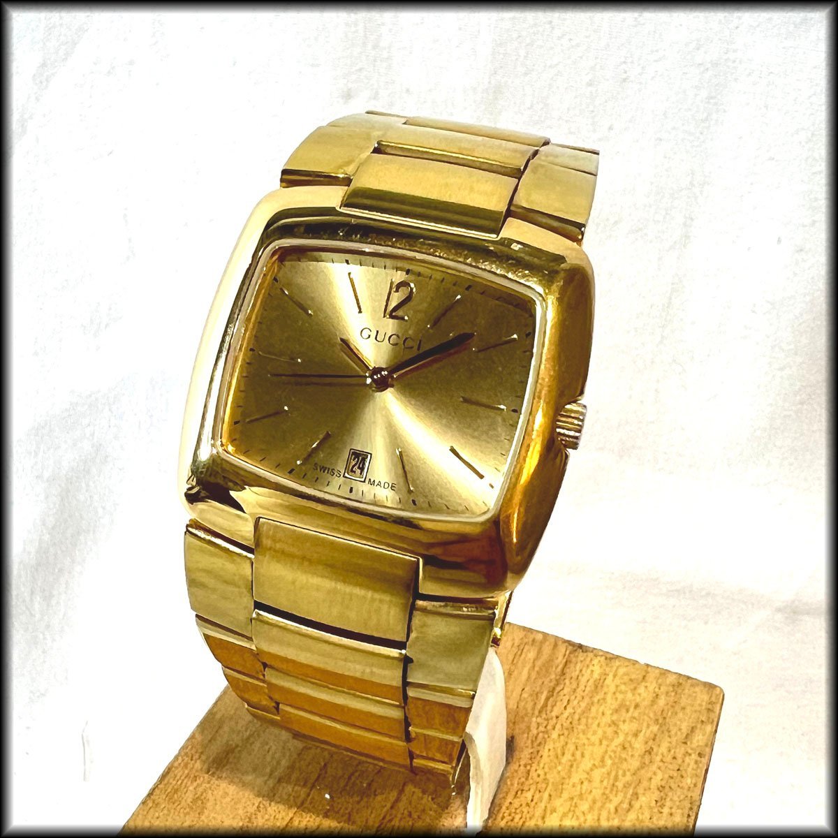 ◆GUCCI◆グッチ メンズ 腕時計 8500M デイト ゴールド クオーツ 中古 質