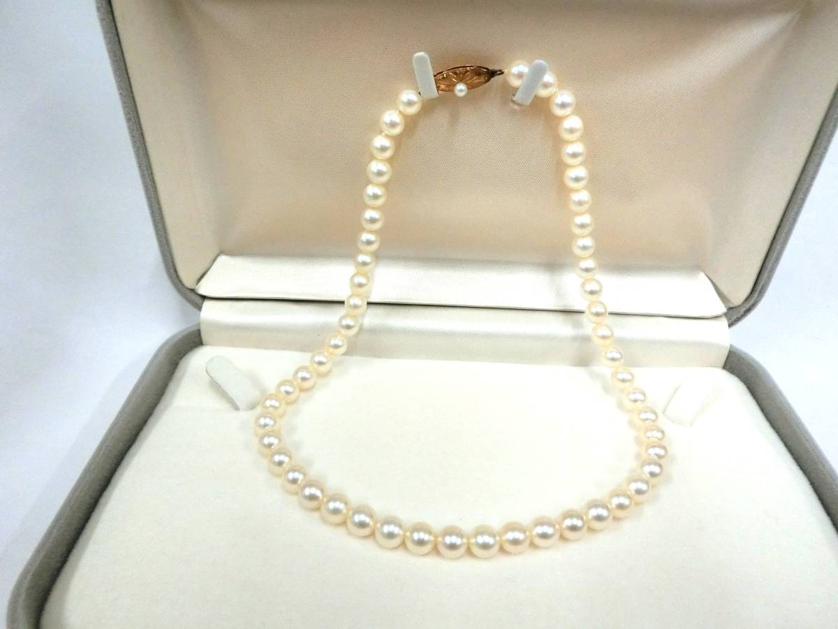 32973◇K18留め具 パールネックレス 約6.8mm 【公式通販】