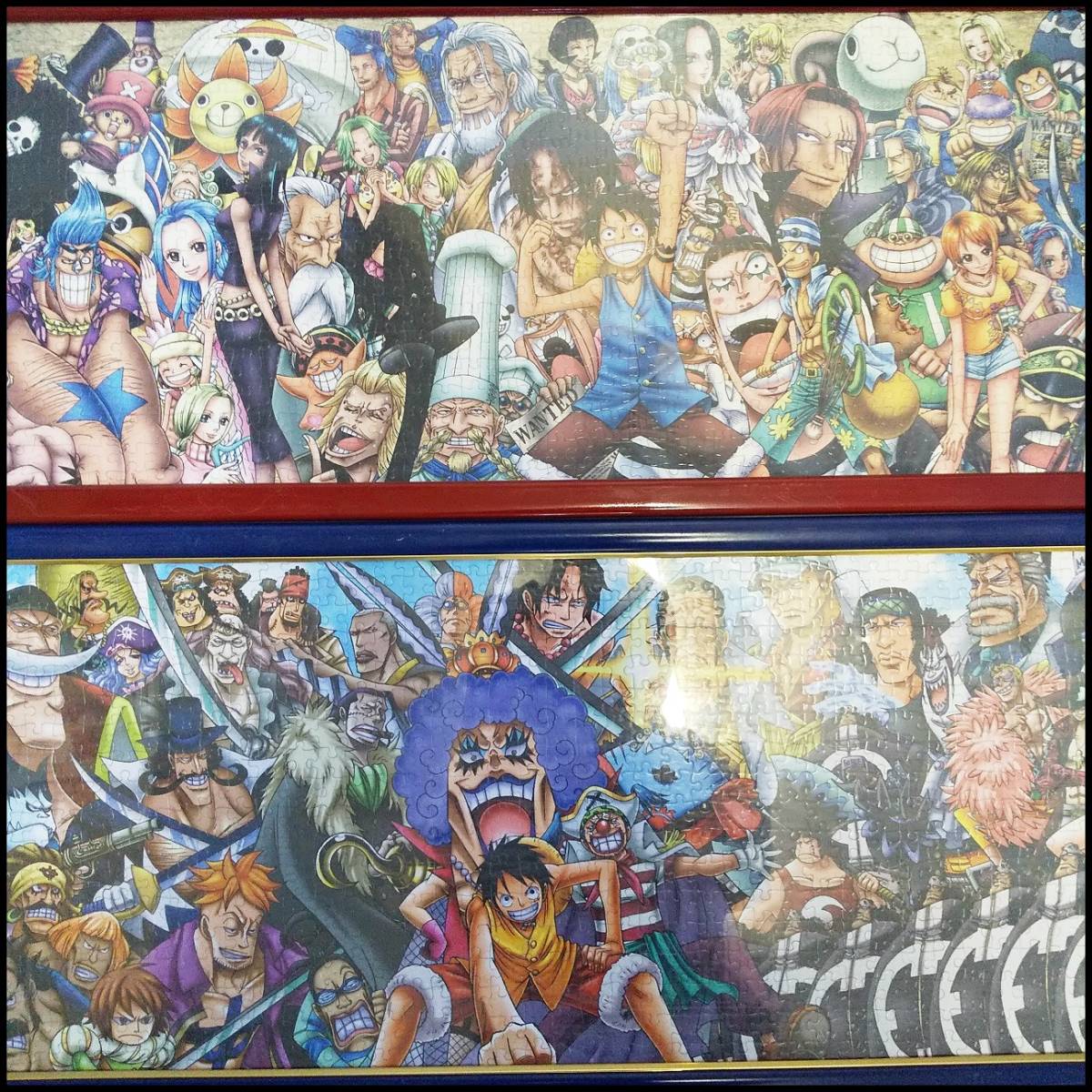 ○ONE PIECE ワンピース ジグソーパズル 完成品 額入り 約106×38㎝ 約