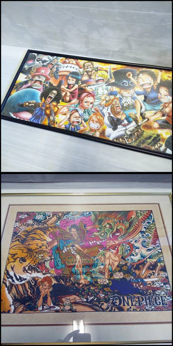 ○ONE PIECE ワンピース ジグソーパズル 完成品 額入り 約106×38㎝ 約