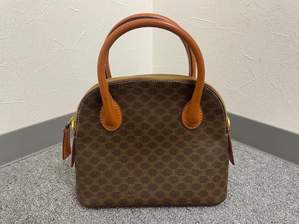 中古品】CELINE セリーヌ マカダム柄 ミニハンドバッグ レディース RA 