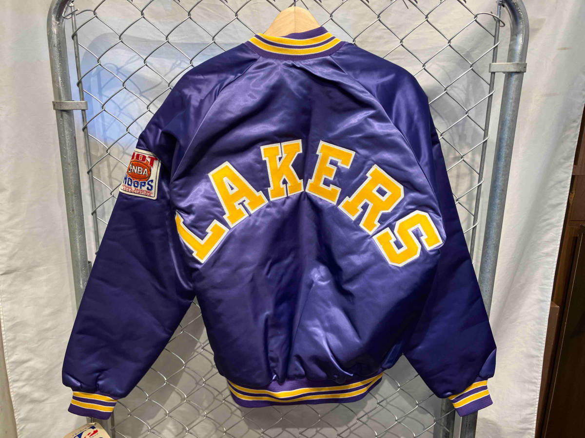 90s 古着 chalk line lakers パープル バックロゴNBAスタジャン L 店舗 