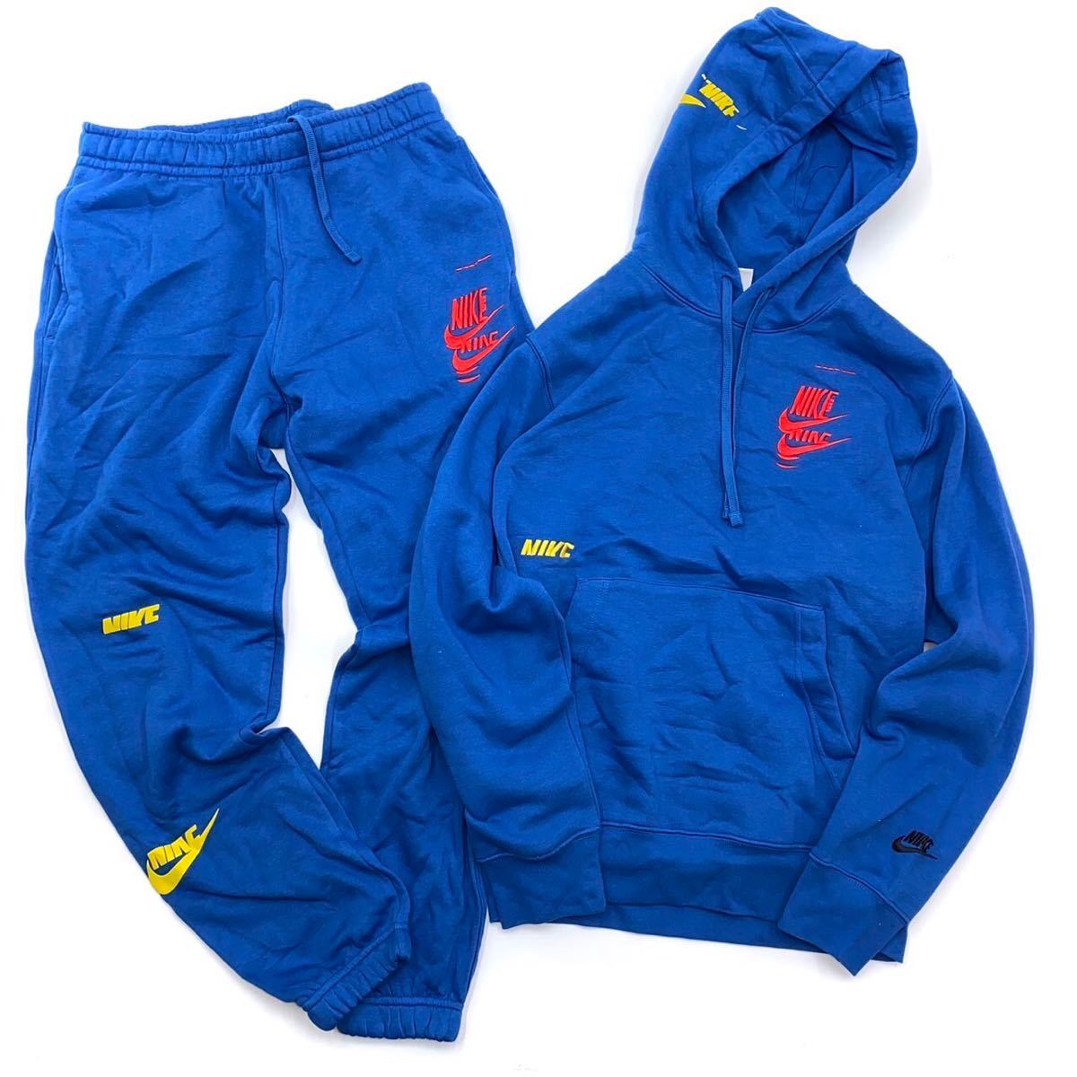 NIKEナイキNSW フューチュラロゴ　フーディー&パンツ　セットアップ　DM6874-407 DM6872-407 青　M