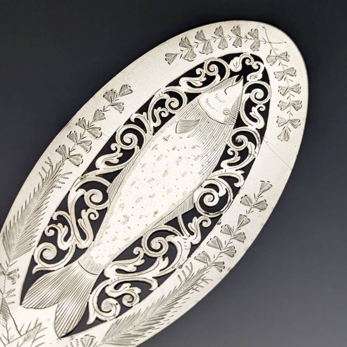 19世紀後半 英国アンティーク シルバープレート製 フィッシュサーバーセット Mappin&Webb