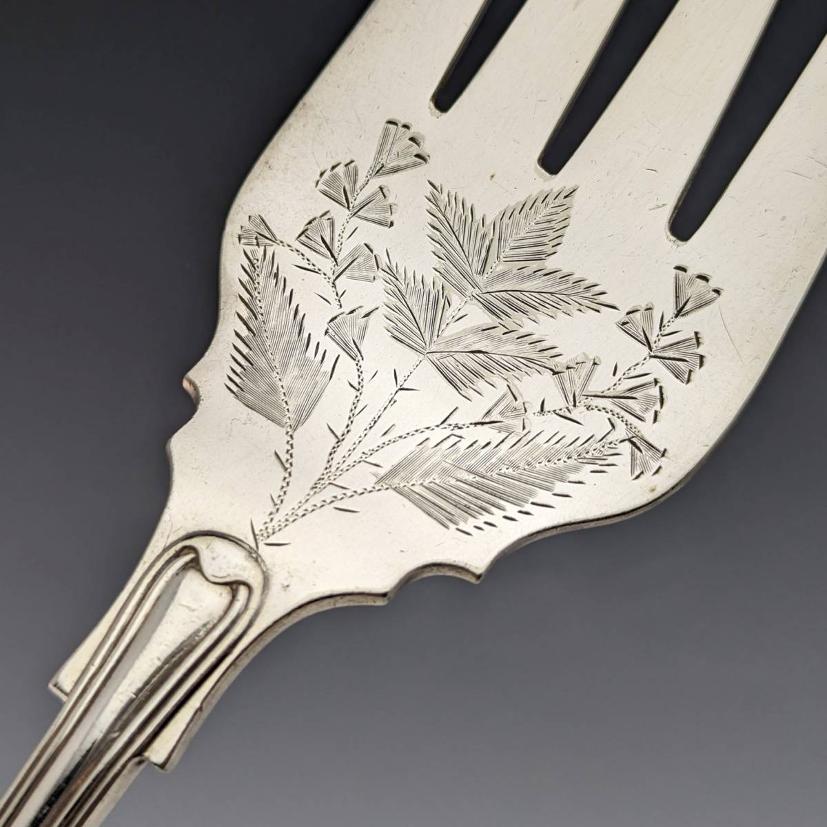 19世紀後半 英国アンティーク シルバープレート製 フィッシュサーバーセット Mappin&Webb